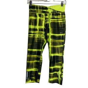 Nike Workout DRI-FIT neon yellow crop Leggings